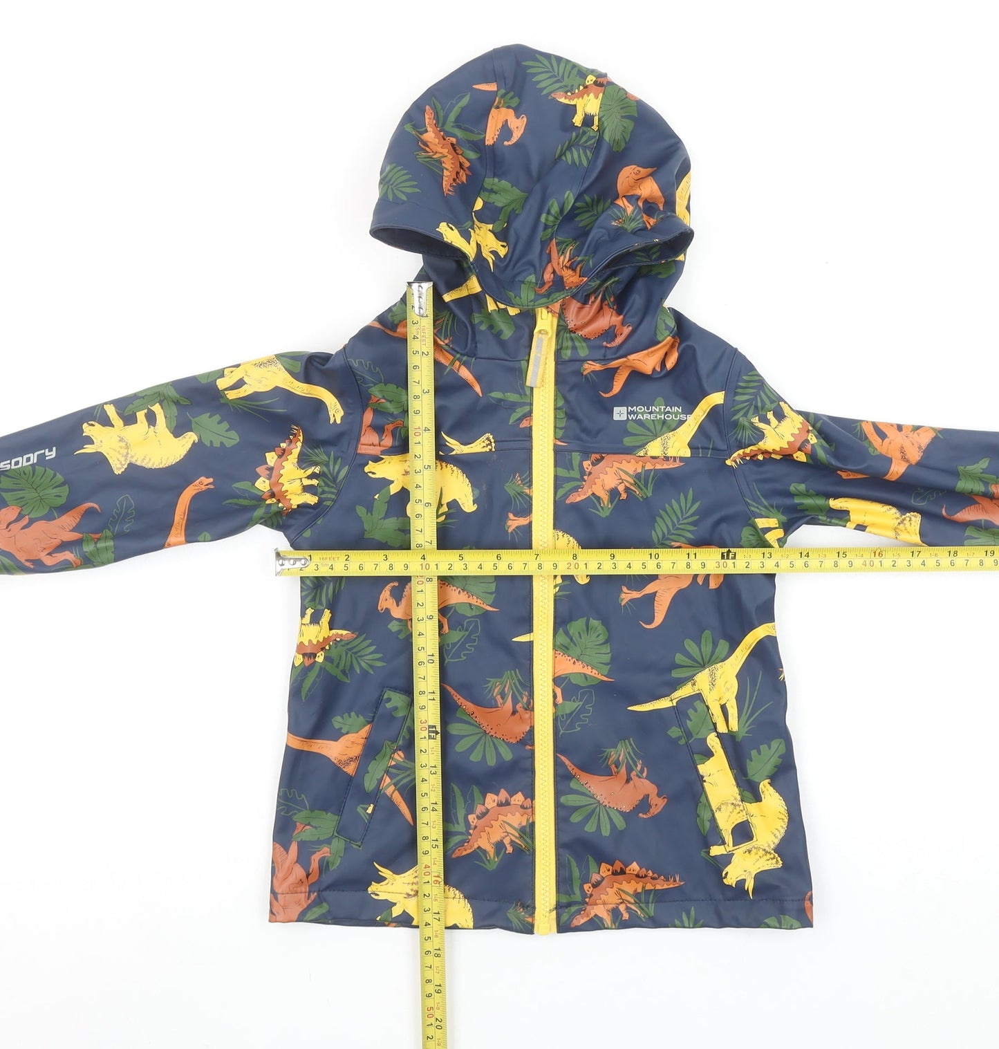 Mountain Warehouse Boys Blue Dinosaur Waterproof Rain Coat Jacket 3-4 Years