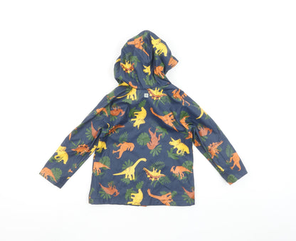 Mountain Warehouse Boys Blue Dinosaur Waterproof Rain Coat Jacket 3-4 Years