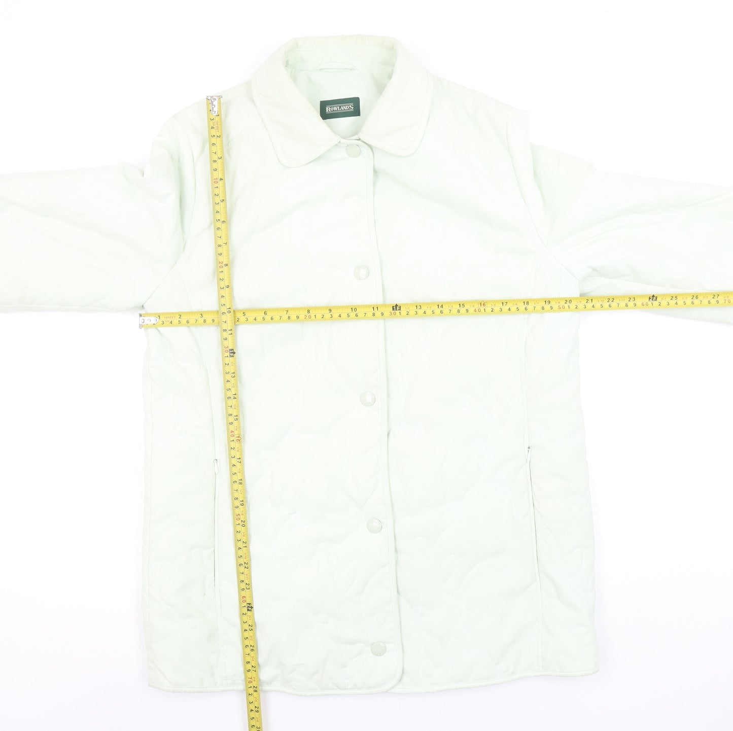 Rowlands Women's Ivory Quilted Mid-Length Jacket Size 12