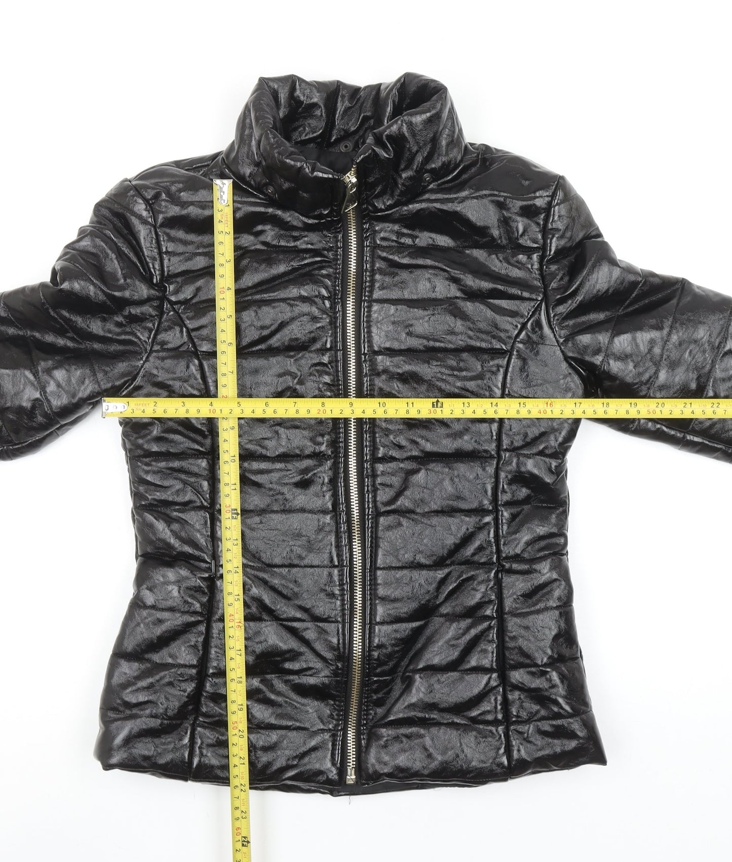 Cameo Rose Womens Black Puffer Jacket S Quilted Lightweight Zip Coat