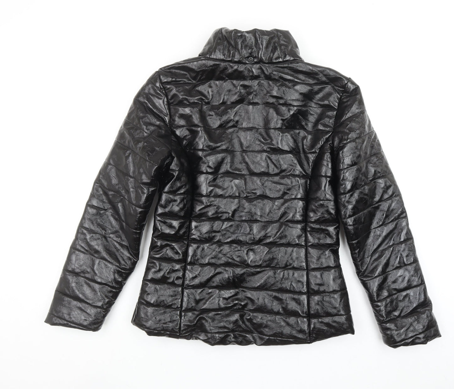 Cameo Rose Womens Black Puffer Jacket S Quilted Lightweight Zip Coat