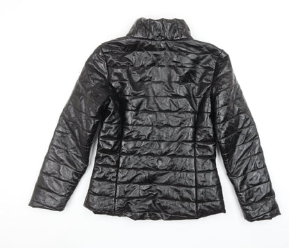 Cameo Rose Womens Black Puffer Jacket S Quilted Lightweight Zip Coat