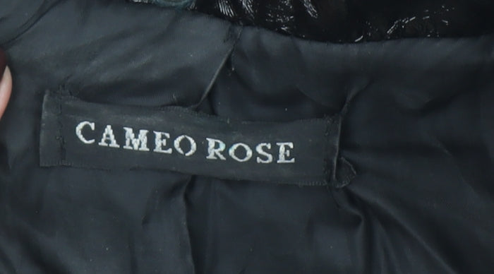Cameo Rose Womens Black Puffer Jacket S Quilted Lightweight Zip Coat