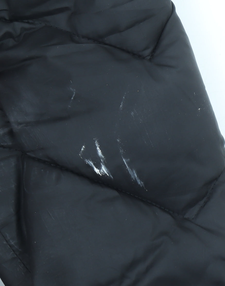 New Look Womens Black Mid-Length Hooded Puffer Jacket Size 8