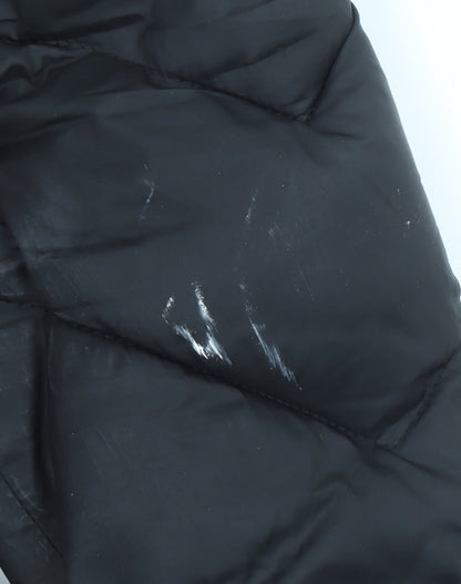 New Look Womens Black Mid-Length Hooded Puffer Jacket Size 8