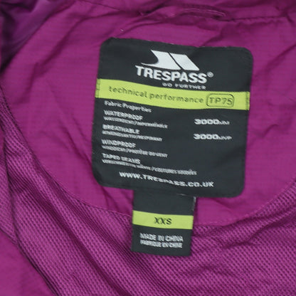 Womens UK Size 2XS Trespass Purple Rain Coat