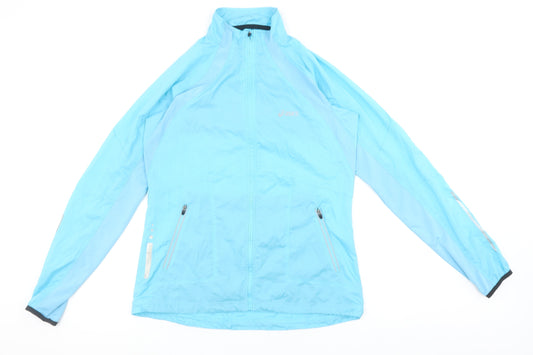 Asics Womens Blue Lightweight Windbreaker Jacket Size M Running