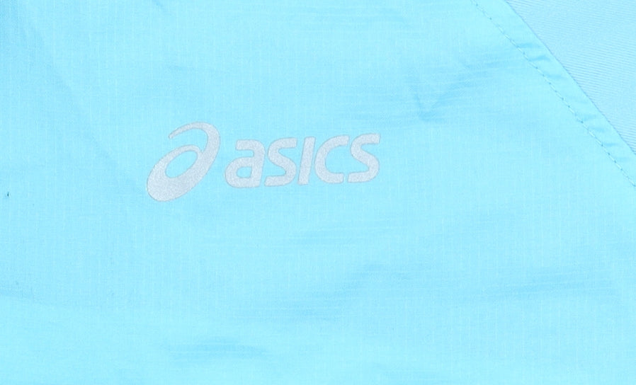 Asics Womens Blue Lightweight Windbreaker Jacket Size M Running