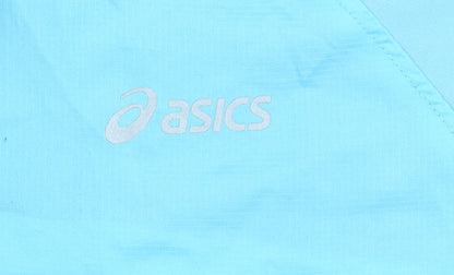 Asics Womens Blue Lightweight Windbreaker Jacket Size M Running