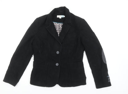 Boden Women's Black Cotton Two-Button Blazer UK 10 Classic Fit