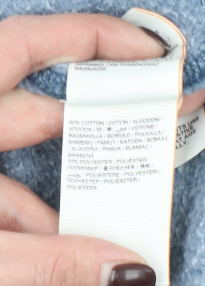 Superdry Mens Blue Pullover Hoodie M Sports Graphic Fleece