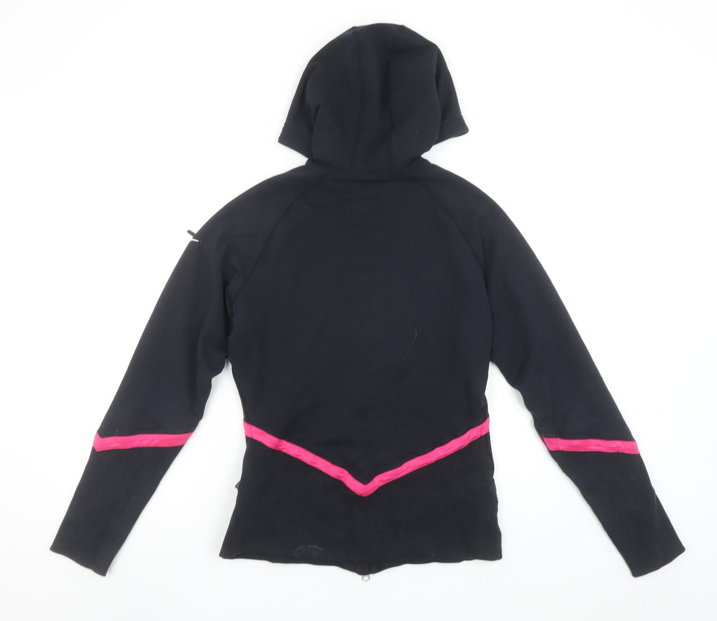 Nike Women’s Black Pink Full Zip Hoodie Size S Dri-FIT Athletic Sweatshirt