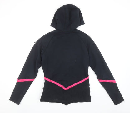 Nike Women’s Black Pink Full Zip Hoodie Size S Dri-FIT Athletic Sweatshirt