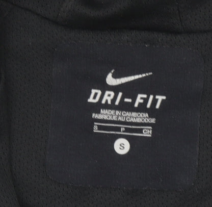 Nike Women’s Black Pink Full Zip Hoodie Size S Dri-FIT Athletic Sweatshirt