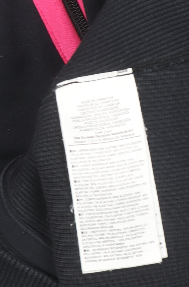 Nike Women’s Black Pink Full Zip Hoodie Size S Dri-FIT Athletic Sweatshirt