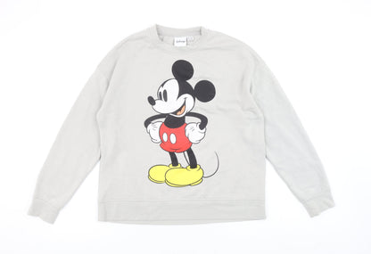Disney Women’s Grey Mickey Mouse Crew Neck Sweatshirt Size S