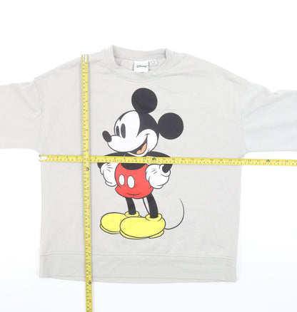 Disney Women’s Grey Mickey Mouse Crew Neck Sweatshirt Size S