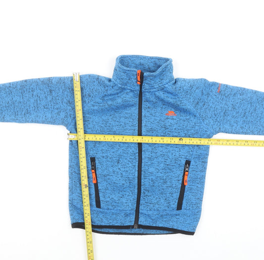 Trespass Girls Blue Full Zip Fleece Jacket 5-6 Years Outdoor Lightweight