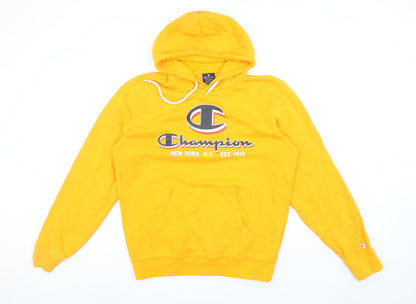 Mens UK Size M Champion Yellow Pullover Hoodie