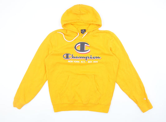 Mens UK Size M Champion Yellow Pullover Hoodie