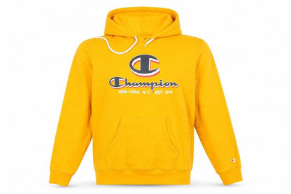 Mens UK Size M Champion Yellow Pullover Hoodie