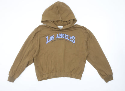 Pull & Bear Womens Brown Los Angeles Hoodie XL Cotton Blend Casual