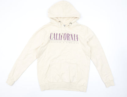 Varsity Team Players Beige California Hoodie Womens Size 12 L 100% Cotton