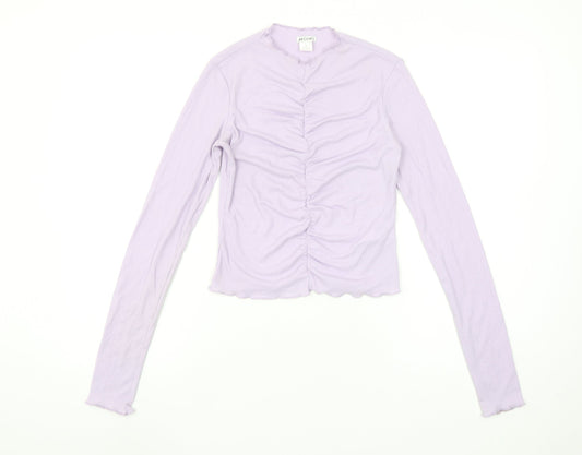 Womens UK Size XS Monki Purple Cropped T-Shirt