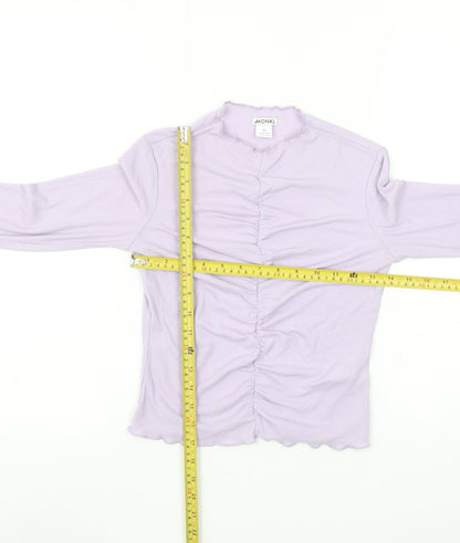 Womens UK Size XS Monki Purple Cropped T-Shirt