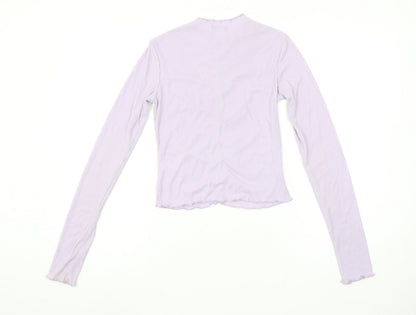 Womens UK Size XS Monki Purple Cropped T-Shirt