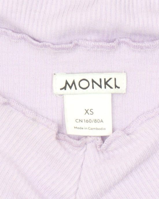 Womens UK Size XS Monki Purple Cropped T-Shirt