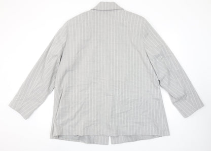 Tu Woman Grey Pinstripe Single-Breasted Blazer Size 22