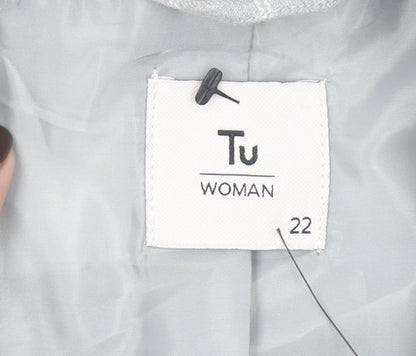 Tu Woman Grey Pinstripe Single-Breasted Blazer Size 22