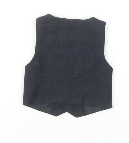 John Rocha Boys Black Checked Waistcoat 6-9 Months Formal Vest