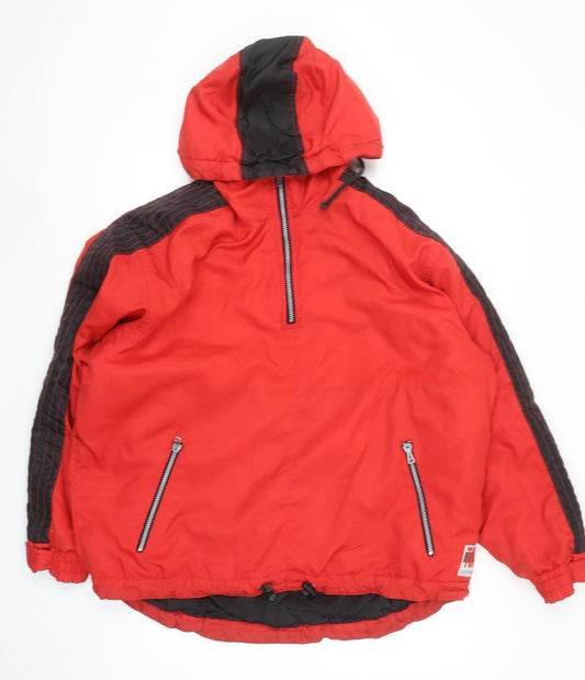 Mens UK Size S Turn Over To Dept 041 Red Windbreaker Coat