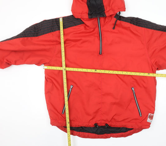 Mens UK Size S Turn Over To Dept 041 Red Windbreaker Coat