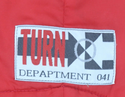 Mens UK Size S Turn Over To Dept 041 Red Windbreaker Coat