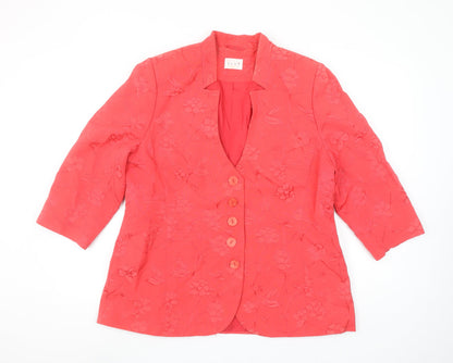 Womens UK Size 16 ELVI Regular Red Blazer