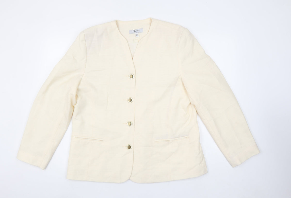 Womens UK Size 16 Classics First Avenue Regular Ivory Blazer