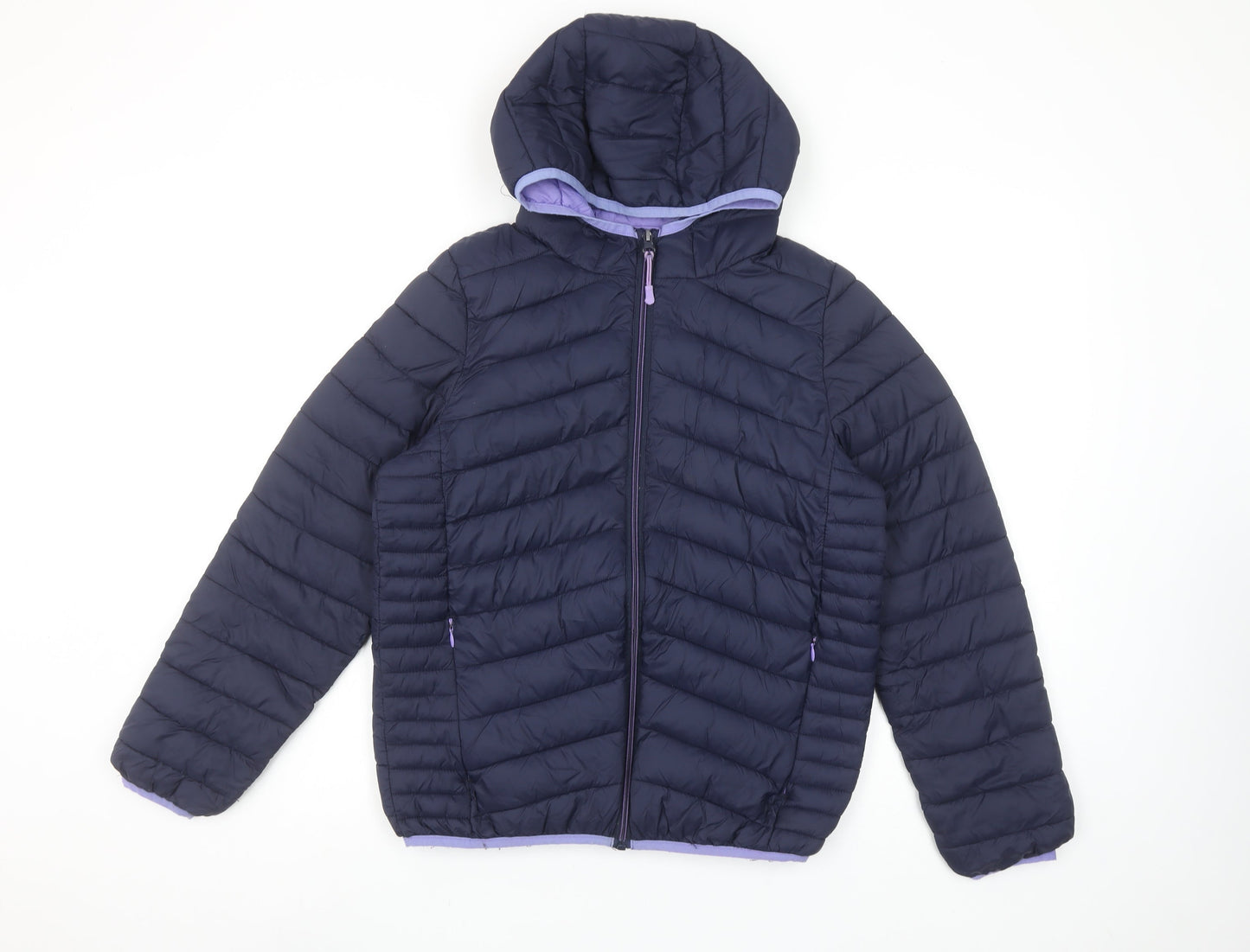 Marks and Spencer Girls Blue Hooded Puffer Jacket 13-14 Years