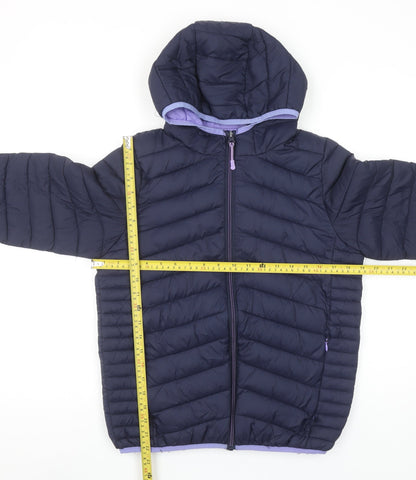Marks and Spencer Girls Blue Hooded Puffer Jacket 13-14 Years