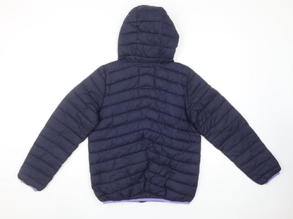Marks and Spencer Girls Blue Hooded Puffer Jacket 13-14 Years