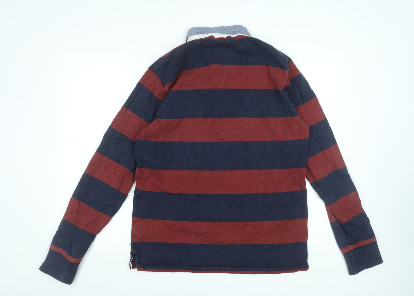 GANT Men's Multicoloured Striped Long Sleeve Rugby Polo Shirt Size L