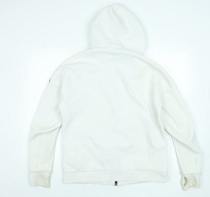 Adidas Men's White Hooded Full Zip Jacket Size L Cotton Blend Sportswear