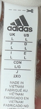 Adidas Men's White Hooded Full Zip Jacket Size L Cotton Blend Sportswear