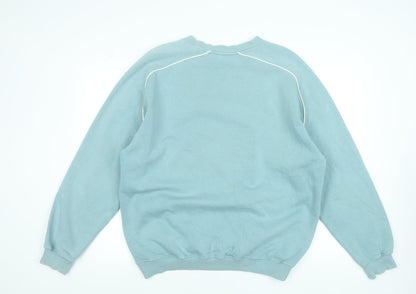 Adidas Women’s Blue Crew Neck Sweatshirt Size 12 Cotton Blend Casual