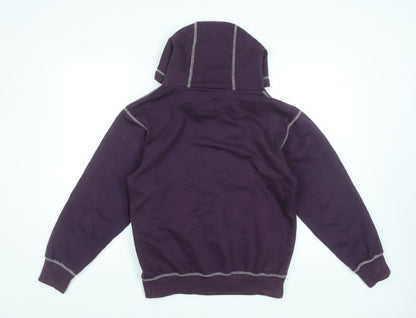 The Varsity Shop Women's Purple Full Zip Hoodie XS Oxford Print