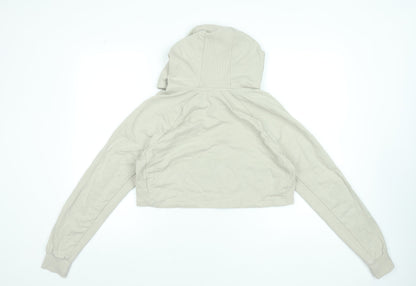Gymshark Womens Beige Crop Hoodie Medium Cotton Blend Pullover