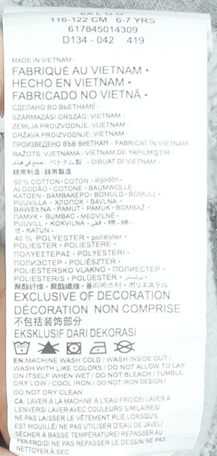 Nike Boys Grey Full Zip Hoodie 6-7 Years Cotton Blend Athletic Sweatshirt