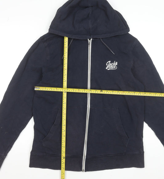 Mens UK Size XL JACK & JONES Blue Full Zip Hoodie